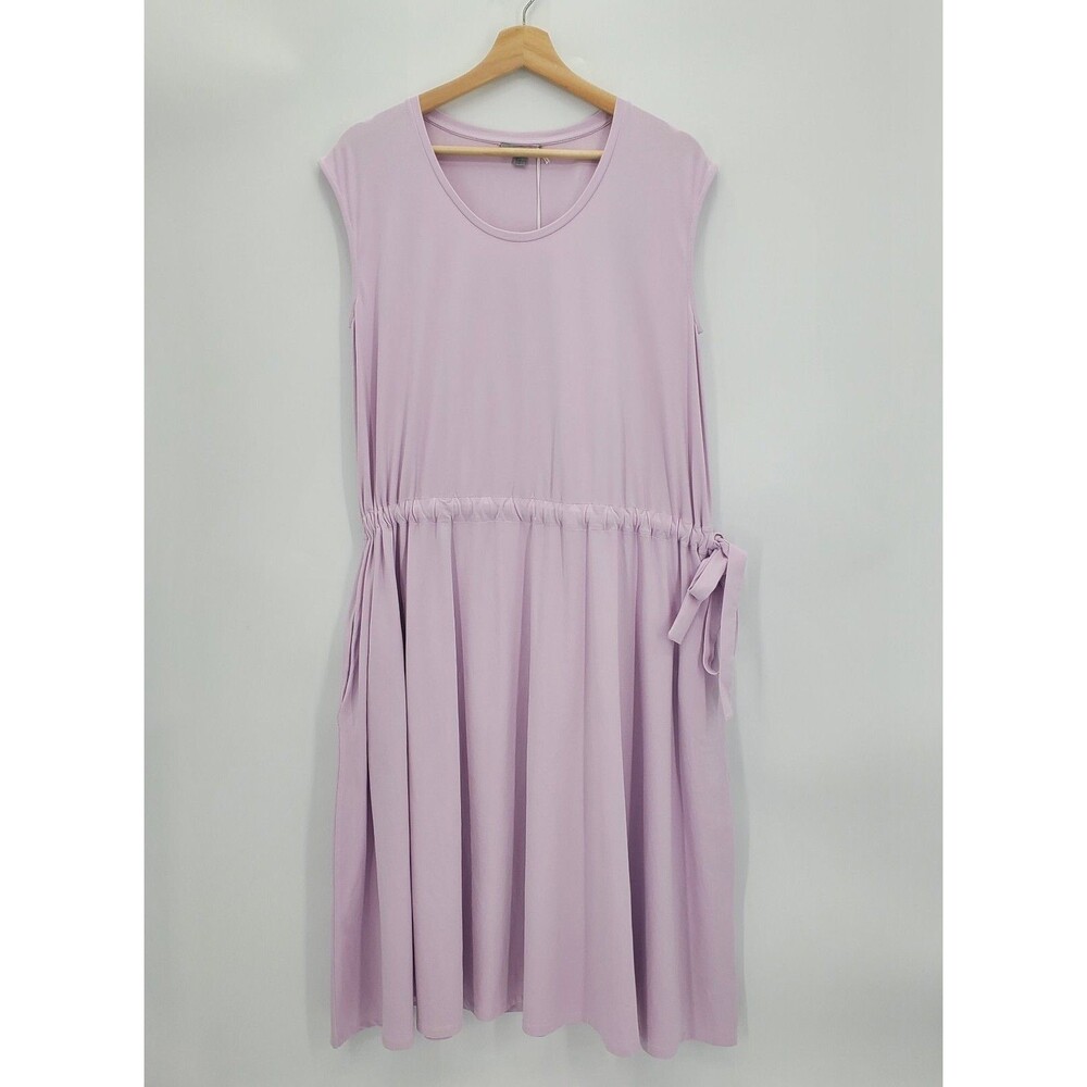 New COS Womens Belted A-Line Jersey Knit Midi Dress Dusty Pink Size Small